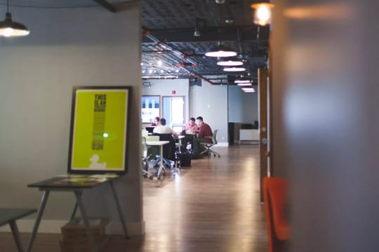 Cosy Bright Office In Yellow And Grey Colors