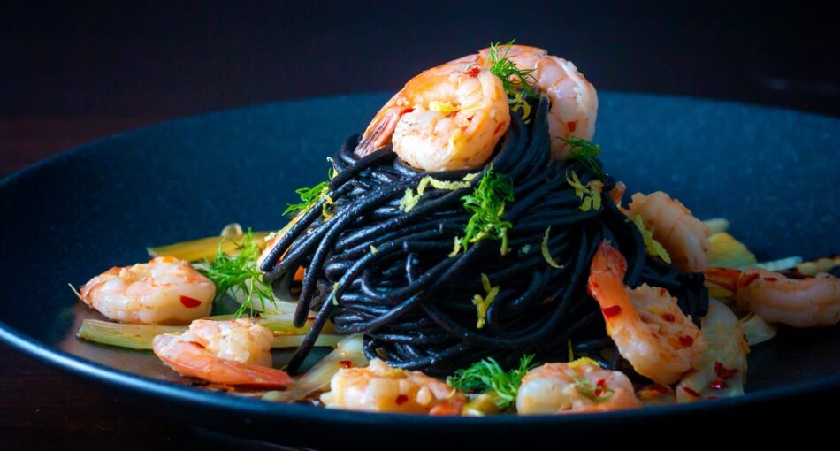 Black Spaghetti with Rock Shrimp